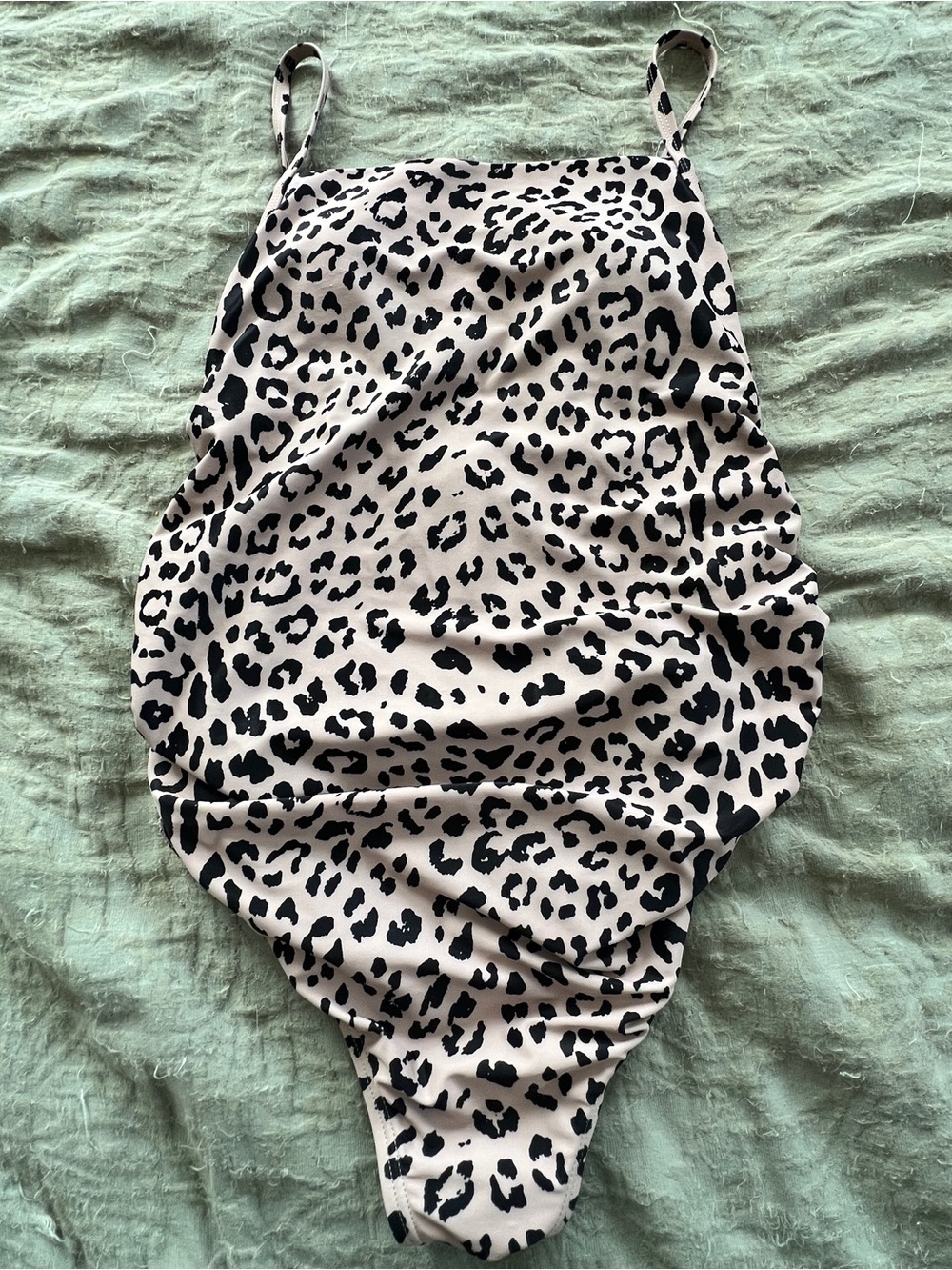 Pink Blush Leopard Print One Piece Swimsuit Size S Summer Adjustable Straps